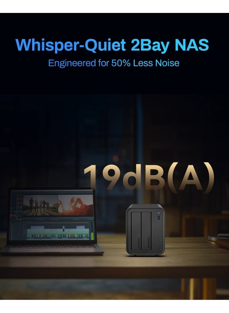 TERRAMASTER F2-425 2-Bay NAS Storage – Intel x86 Quad-Core CPU, 4GB RAM, 2.5GbE LAN, Network Attached Storage Multimedia Server for Home Users | 8TB Bundle (2 X 4TB Seagate IronWolf) - Image 5